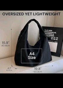 Spacious Black Tote Bag