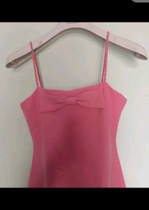 Chic Pink Bow Detail Maxi Dress