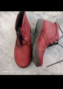 Josef Seibel Red Leather Ankle Boots