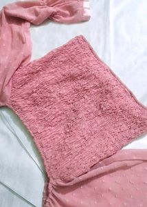 Pink Polka Dot Crop Top