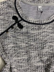 Chic Grey Textured Top cheongsam style
