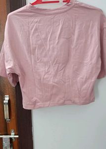 Pink Graphic Crop T-Shirt