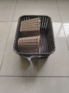 New Set Of Three Plastic BasketsBrown Beige