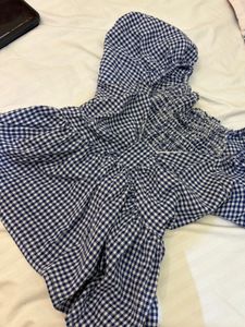Gingham Smocked Top
