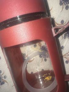 Maroon Glass Water Bottle with Handle