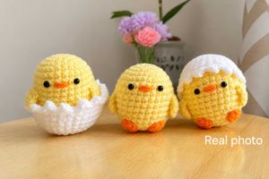 Cute Crochet Chick Keychain
