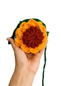 Crocheted Sunflower Crossbody Bag