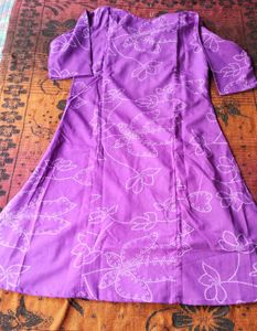 Beautiful Purple Floral Print Kurta Set
