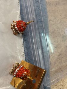 Sparkling orange yellow beads  Jhumka Earrings