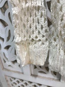 💝Cream Crochet Knit Sweater G