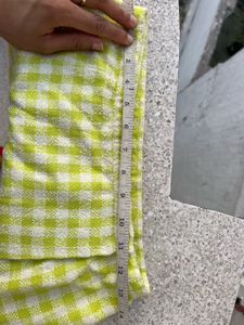 Green &amp; White Checked Wrap Around Skirt