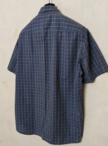 BOSS Men's Blue Checkered Short Sleeve Shirt