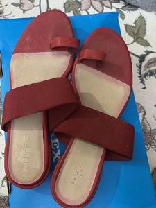 Red Flat Sandals