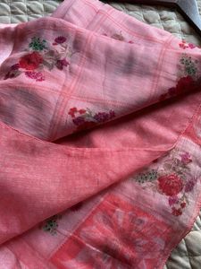 Pink Floral Saree