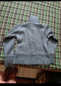 Blue Knitted Buttoned Cardigan