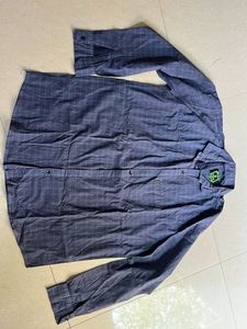 Men's Grey Checkered Long Sleeve Shirt
