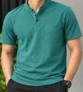 WESTSIDE Men's Teal Band Collar T-Shirt