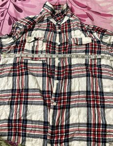 Red, White &amp; Blue Plaid Button-Up Shirt