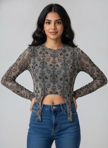 Unique Pattern Long Sleeve Top