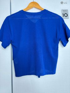 Blue Tie-Front Top