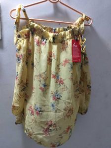 Yellow Floral Cold and off Shoulder Top