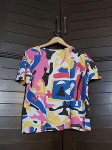 Only Multi Colour Abstract Print Oversized T-Shirt
