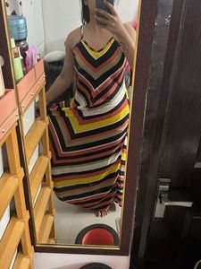 Vibrant Striped Maxi Dress
