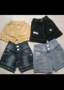 Cute Shorts for Girls (Set of 4)