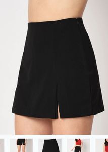 Black Mini Skirt with Slit