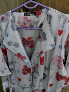 Floral Print Button-Up Midi Dress