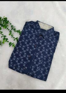 Stylish Blue Printed Casual Shirt