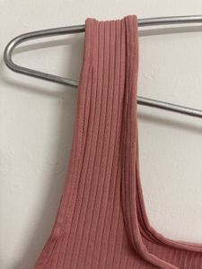 Ribbed Square Neck Cropped Tank Top