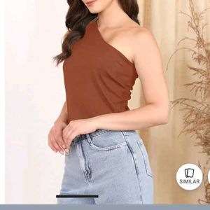 Xs size One Shoulder Straight Hem Short Top