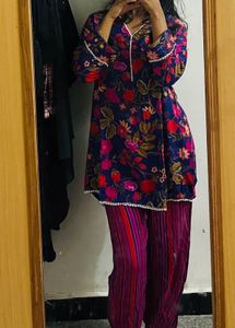 Vibrant Floral Print Kurta