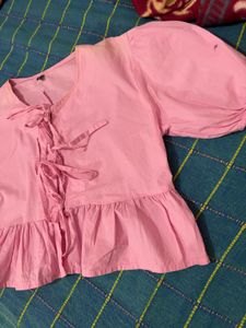 Pretty Pink Peplum Top