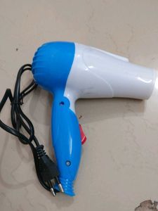 Compact Blue & White Hair Dryer