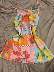 Fun Fruit Print Mini Dress