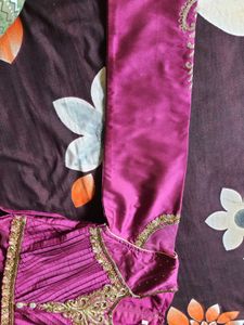 Embroidered Magenta Kurta Set