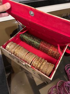 Traditional Bridal Bangles Set–Red,Green &amp; Gold