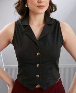 Shein women lapel collor sleevless waistcoat
