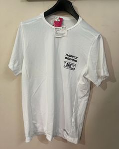 Men's White "Happily Driving Cars" T-Shirt