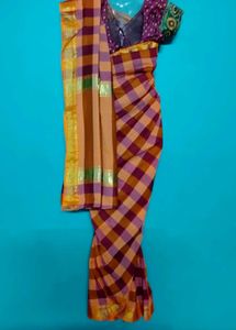 Multi checked saree
