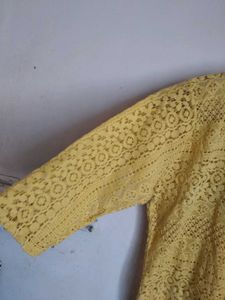 Beautiful Yellow Lace Top with Tube Tee