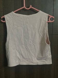 Pale Pink Sleeveless Crop Top