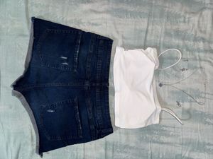 Distressed Denim Shorts