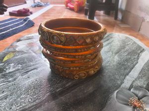 Golden Bangle Set( kangan set   2.4 size)