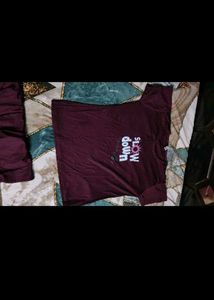 Unused Maroon "Slow Down" T-Shirt &amp; Pants Set