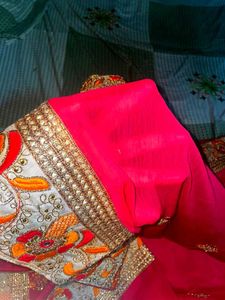 Vibrant Embroidered new chiffon saree