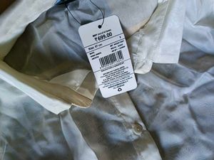 Shein Cream Sheer Button-Up Blouse