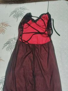Gothic Red &amp; Black Lace Maxi Dress